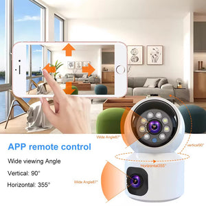 Caméra de Surveillance 360° à Double Objectif – Sécurité Totale à Portée de Main.