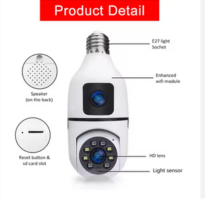 Caméra Ampoule Double Vision 360° - Meilleur Qualité
