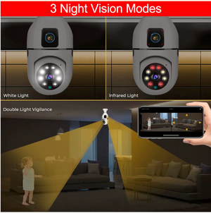 Caméra Ampoule Double Vision 360° - Meilleur Qualité