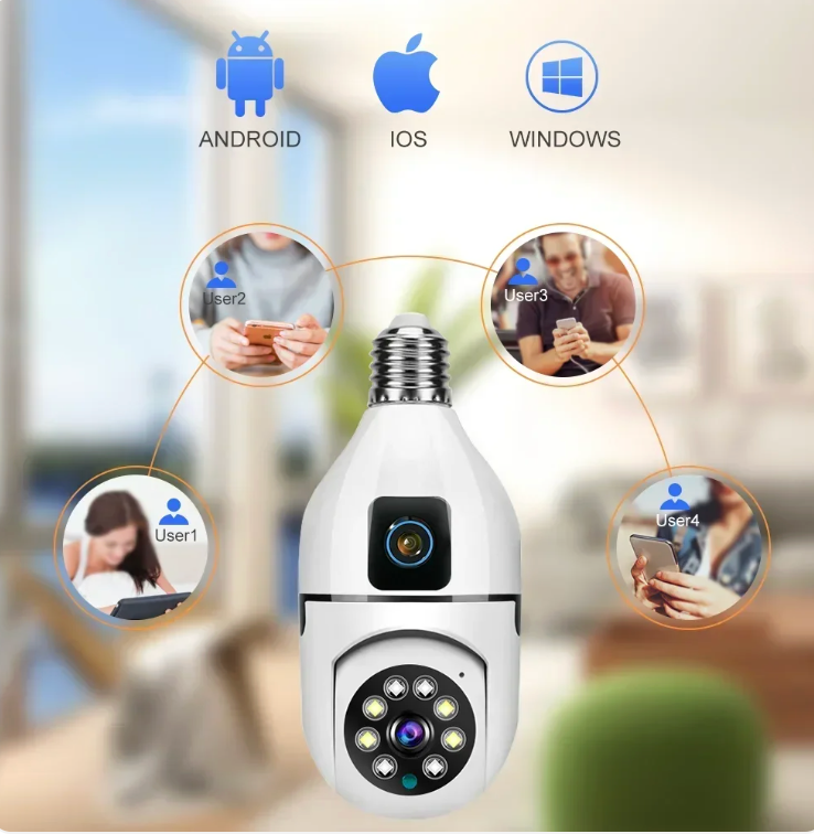 Caméra Ampoule Double Vision 360° - Meilleur Qualité