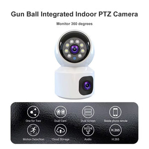Caméra de Surveillance 360° à Double Objectif – Sécurité Totale à Portée de Main.